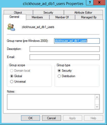 Example AD Security Group Configuration - Zoomed